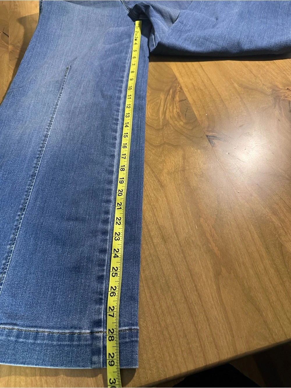 SPANX Petite Wide Leg Jeans Medium Wash High Rise Pull On Pants M - Picture 6 of 10